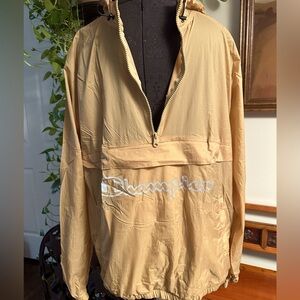 Champion Man’s windbreaker Golden-tan Hooded Jacket, Size L.